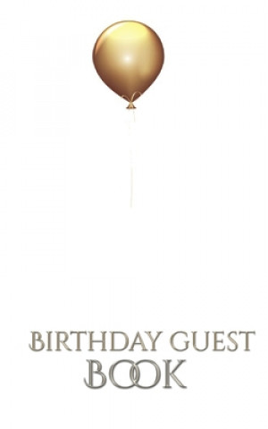 Gold Ballon Stylish Birthday Guest Book