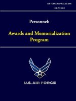 Personnel - Awards and Memorialization Program (Air Force Manual 36-2806)