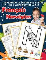 Apprendre ? écrire les lettres de l'alphabet de A ? Z Français Norvégien: Les 26 lettres mon imagier de l'alphabet French norwegian pour K KS1 KS2 KS3
