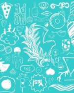 Unicorn, Ice Cream, Donut, and more: Teal Background