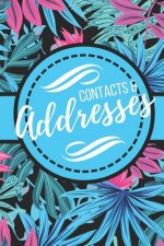 Contacts & Addresses: Pretty Purple & Blue with Floral Design (6 X 9)
