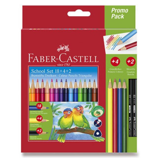 Kredki ołówkowe 18 kolorów+4 kolory podstawowe+2 ołówki