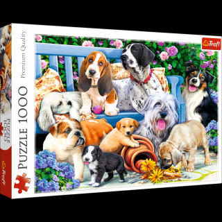 Puzzle Psy w ogrodzie 1000