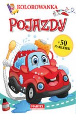 Kolorowanka Pojazdy z naklejkami
