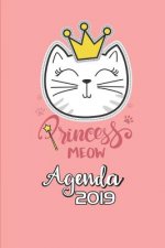 Princess Meow Agenda 2019: Agenda Mensual Y Semanal + Organizador I Cubierta Con Tema de Gatos Enero 2019 a Diciembre 2019 6 X 9in