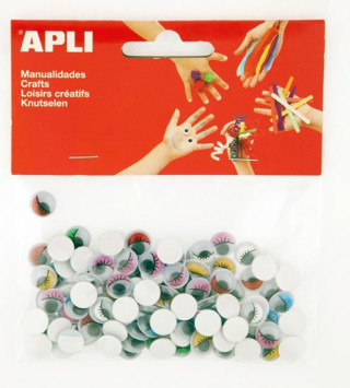 APLI oďż˝i kulatďż˝ s ďż˝asami O 10 mm samolepicďż˝ - mix barev 100 ks