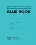 Examination Blue Book, Wide Ruled, 12 Sheets (24 Pages), Blank Lined, Write-in Booklet (Royal Blue)