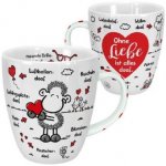 Sheepworld 46506 Tasse Ohne Liebe ist alles doof, Herz, Porzellan, 45 cl, Rot, Geschenktasse