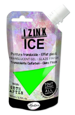 Průsvitná gelová barva IZINK Ice - tmavě zelená 80 ml