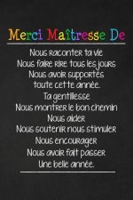 Merci Maîtresse De: Cadeau Institutrice Maternelle / Primaire