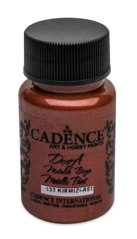 Metalická akrylová barva Cadence Dora Metalic - červená / 50 ml