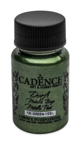 Metalická akrylová barva Cadence Dora Metalic - zelená / 50 ml