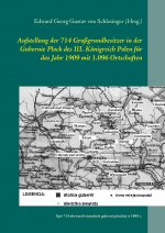 Aufstellung der 714 Großgrundbesitzer in der Gubernie Plock des III. Königreich Polen für das Jahr 1909 mit 1.096 Ortschaften