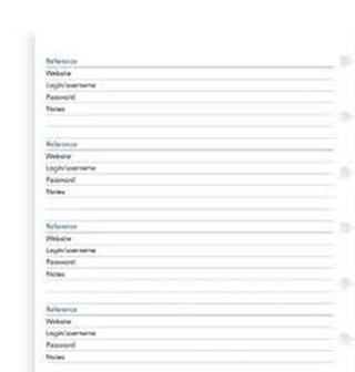 FILOFAX Náplň Notebook A5 seznam hesel