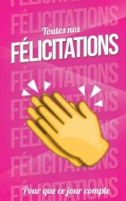 Toutes nos FELICITATIONS - Rose - Carte livre d'or: Taille M (12,7x20cm)