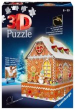 Ravensburger 3D Puzzle 11237 - Lebkuchenhaus bei Nacht - 216 Teile - Weihnachtsdeko für Erwachsene und Kinder ab 8 Jahren - leuchtet im Dunkeln