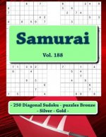 Samurai - 250 Diagonal Sudoku - Puzzles Bronze - Silver - Gold - Vol. 188: 9 X 9 Pitstop. the Best Sudoku for You.