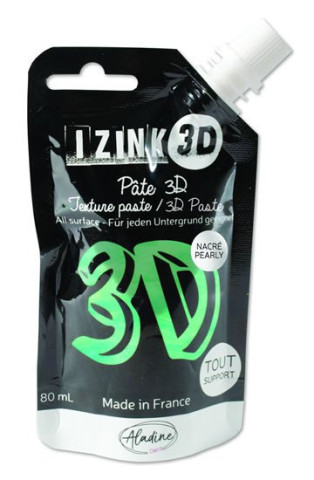 Reliéfní pasta 3D IZINK - agave, perleťová modrozelená, 80 ml