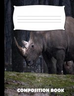 Composition Book: Rhinoceros Composition Notebook Wide Ruled