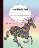 Composition Notebook: Fun Unicorn Composition Notebook Wide Ruled 7.5 x 9.25 in, 100 pages book for kids, teens, school, students and teache