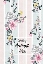 Checking Account Ledger: Checking Account Register,6 Column Personal Record Tracker Log Book, Watercolor Floral Leaves Background