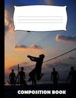 Composition Book: Volleyball Composition Notebook Wide Ruled