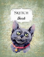 Sketch Book: Cat Sketchbook Scetchpad for Drawing or Doodling Notebook Pad for Creative Artists #2 Green