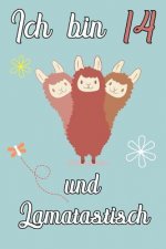 Ich bin 14 und Lamatastisch: 3fach Lama Schreibheft mit 120 linierten Seiten, Notizheft in ca. DIN A5, ein Perfektes individuelles Geschenk passend