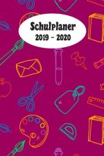 Schulplaner 2019 - 2020: Bunte Schulsachen Magenta das hausaufgabenheft 2019 - 2020 für das neue schuljahr; mit kalender, stundenplan für jedes