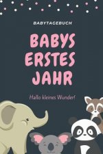Babytagebuch Babys Erstes Jahr Hallo Kleines Wunder: A5 Tagebuch mit schönen Sprüchen als Geschenk zur Geburt für Mädchen- Geschenkidee für werdene Mü