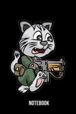 Notebook: Cat with Tommy Gun