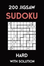 200 Jigsaw Sudoku Hard With Solution: Puzzle Book,9x9, 2 puzzles per page