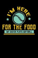 I'm Here For The Food My Sister Plays Softball: 120 Pages I 6x9 I Graph Paper 4x4 I Funny Softball Sport Competition Gifts