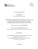 Procédés proto-communicatifs entre pairs d'âge de 5 ? 11 mois: types d'attention conjointe, d'interaction et des proto-actes du langage.: L'acquisitio