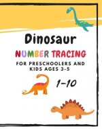 Dinosaur Number Tracing for Preschoolers and kids Ages 3-5: Learning numbers 1-10 in dinosaur theme.Lots of fun with work book and games, coloring for