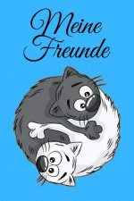 Meine Freunde: Yin und Yang Katzen Freundschaft -Freundschaftsbuch - Freundebuch - 120 Seiten Creme Papier - Format 6x9 Zoll DIN A5 -