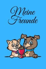 Meine Freunde: Hund und Katze Eisbecher - Freundschaftsbuch - Freundebuch - 120 Seiten Creme Papier - Format 6x9 Zoll DIN A5 - Soft C