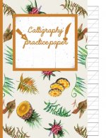 Calligraphy Practice paper: Bianca watercolor hand writing workbook tropical school, fruit punch for adults & kids 120 pages of practice sheets to