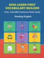 Kids Learn First Vocabulary Builder FULL COLORS Cartoons Flash Cards Reading English: Easy Babies Basic frequency sight words dictionary COLORFUL pict