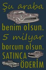 Şu araba benim oIsun. 5 miIyar borcum oIsun. SATINCA ÖDERİM: Çizgili kağıt ile boş günlüğü - Türkçe alıntı def