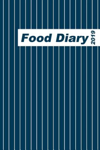 Food Diary 2019: Basic Food Diary with Blue Pinstripe Cover