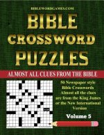 Bible Crossword Puzzles Volume 5: 50 Large print newspaper style Bible crosswords with almost all the clues straight from the Bible