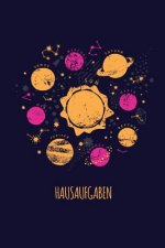 Hausaufgaben: Heft mit Weltraum Galaxie Sternbild Motiv