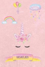Hausaufgaben: zauberhaftes Heft mit Einhorn-Motiv