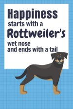 Happiness starts with a Rottweiler's wet nose and ends with a tail: For Rottweiler Dog Fans