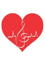 chiave Battiti cardiaci della musicale: libro di musica, note, quaderno, blocco note, 120 pagine, libro regalo souvenir, adatto anche come decorazione