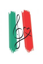 chiave Battiti cardiaci della chiave musicale: libro di musica, Bandiera italiana, note, quaderno, blocco note, 120 pagine, libro regalo souvenir, ada