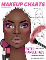 Makeup Charts - Face Charts for Makeup Artists: Black Model - INVERTED TRIANGLE face shape