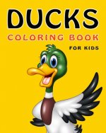 Ducks Coloring Book For Kids: 30 duck illustrations ready to color, book size 8x10, one design on each single sheet, includes cartoon ducks, farm du