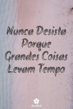 Nunca Desista Porque Grandes Coisas Levam Tempo: Caderno original e engraçado - Inspiradora citaç?o motivacional - 117 páginas pautadas - formato 15,2